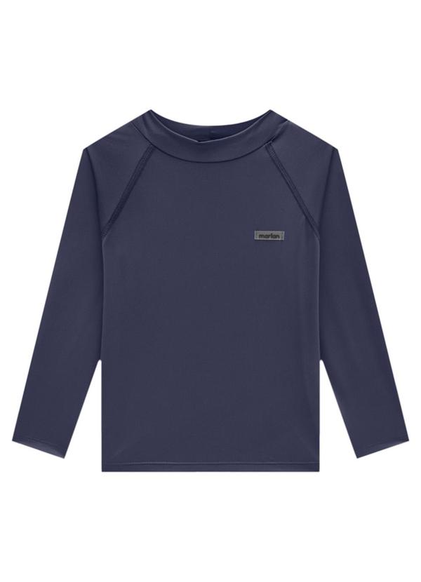 Marlan - Camiseta Unissex em Malha Proteção Uv Azul