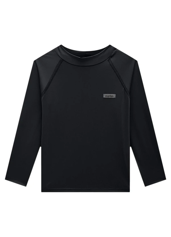 Marlan - Camiseta Unissex em Malha Proteção Uv Preto 2
