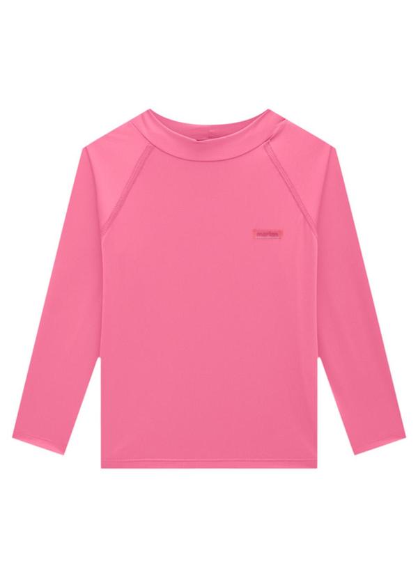 Marlan - Camiseta Unissex em Malha Proteção Uv Rosa