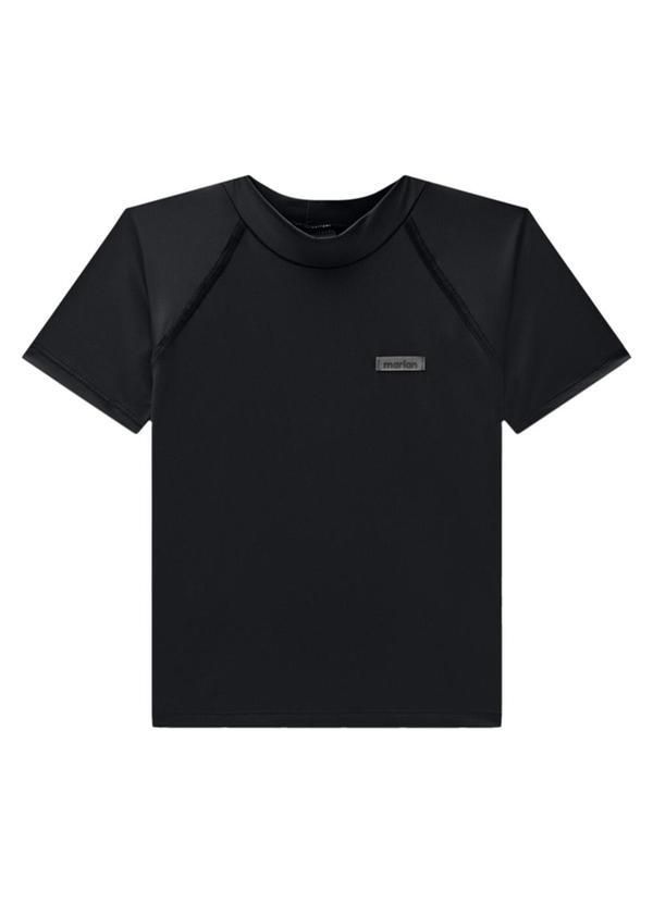 Marlan - Camiseta Unissex Lisa Proteção Uv Preto