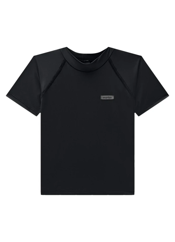 Marlan - Camiseta Unissex Lisa Proteção Uv Preto