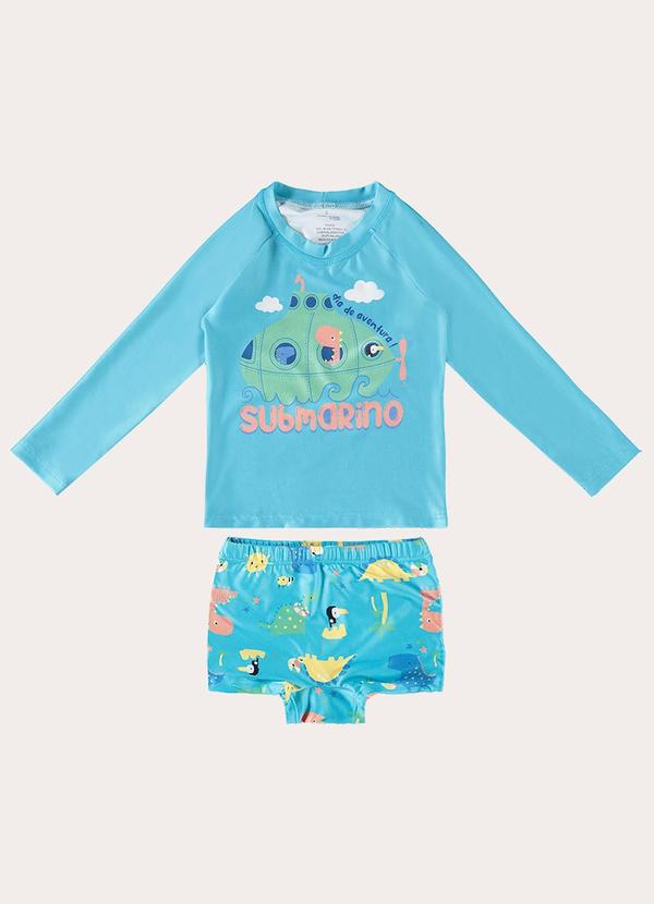 Malwee Kids - Conjunto Azul Submarino Uv50+ Menino