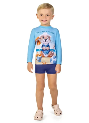 Marlan - Conjunto Camiseta e Sunga Proteção Uv Azul - MARLAN