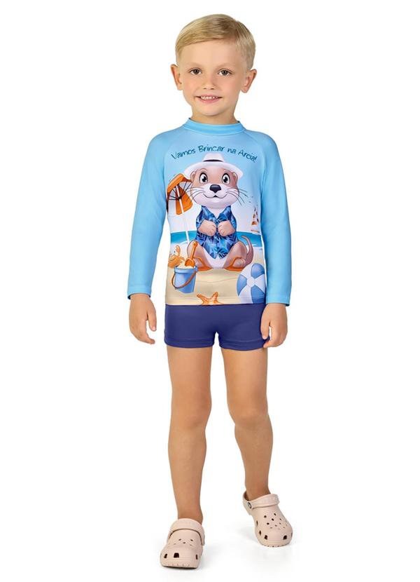 Marlan - Conjunto Camiseta e Sunga Proteção Uv Azul