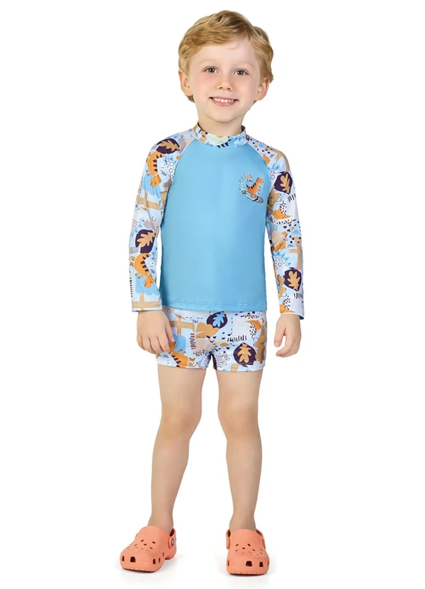 Marlan - Conjunto Camiseta e Sunga Proteção Uv Azul