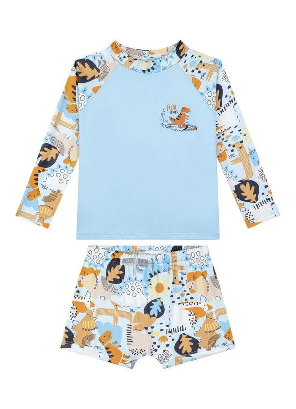 Marlan - Conjunto Camiseta e Sunga Proteção Uv Azul 2