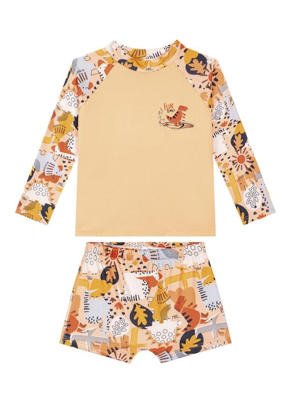 Marlan - Conjunto Camiseta e Sunga Proteção Uv Laranja