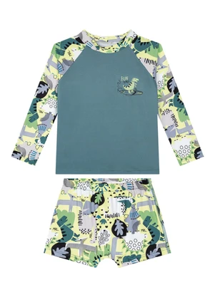 Marlan - Conjunto Camiseta e Sunga Proteção Uv Verde - MARLAN