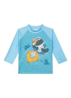 Marlan - Conjunto Camiseta Manga Longa e Sunga Azul - MARLAN
