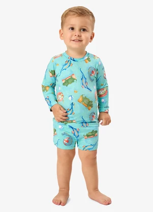 Rovi Kids - Conjunto Camiseta Manga Longa e Sunga Uv Azul - ROVI KIDS