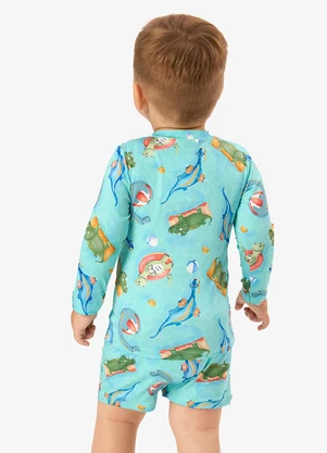 Rovi Kids - Conjunto Camiseta Manga Longa e Sunga Uv Azul - ROVI KIDS