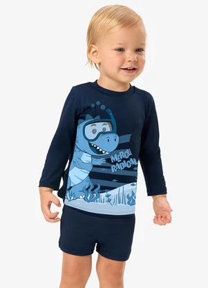 Rovi Kids - Conjunto Camiseta Manga Longa e Sunga Uv Azul - ROVI KIDS