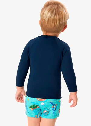 Rovi Kids - Conjunto Camiseta Manga Longa e Sunga Uv Azul - ROVI KIDS
