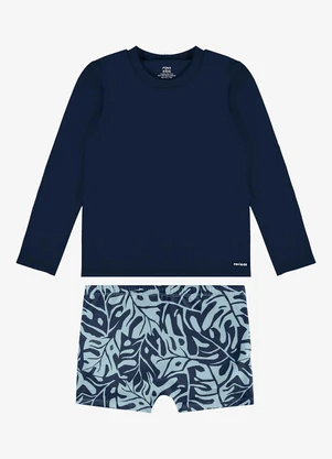Rovi Kids - Conjunto Camiseta Manga Longa e Sunga Uv Azul - ROVI KIDS
