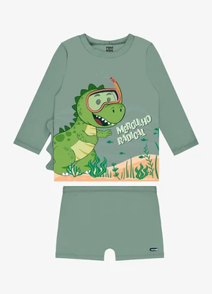 Rovi Kids - Conjunto Camiseta Manga Longa e Sunga Uv Verde - ROVI KIDS