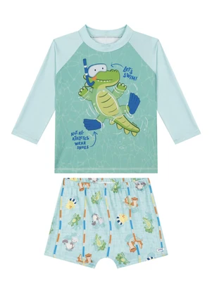 Marlan - Conjunto Camiseta Manga Longa e Sunga Verde - MARLAN