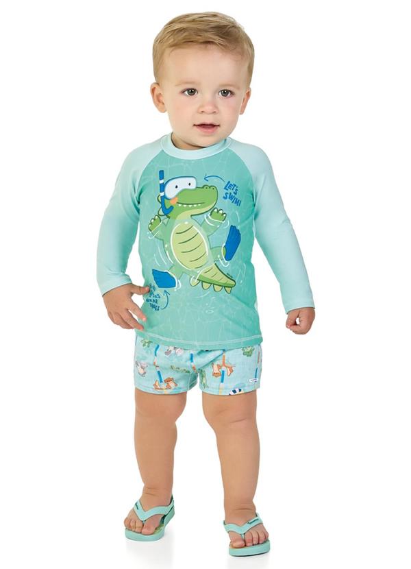 Marlan - Conjunto Camiseta Manga Longa e Sunga Verde