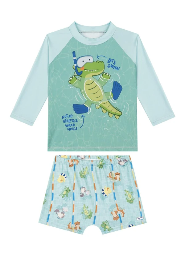 Marlan - Conjunto Camiseta Manga Longa e Sunga Verde 2