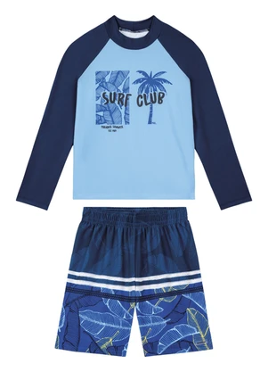 Marlan - Conjunto Camiseta Manga Longa Uv e Bermuda Azul - MARLAN