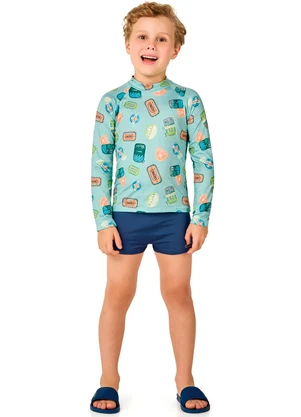 Marlan - Conjunto Camiseta Sublimada e Sunga Menino Verde - MARLAN