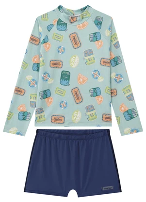 Marlan - Conjunto Camiseta Sublimada e Sunga Menino Verde - MARLAN