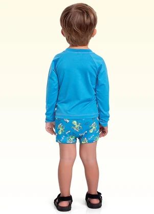 Fakini Kids - Conjunto Camiseta/Sunga Moda Praia Azul - FAKINI KIDS