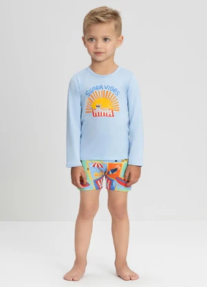 Conjunto com Camiseta e Sunga Boxer Up Baby Azul - UP BABY