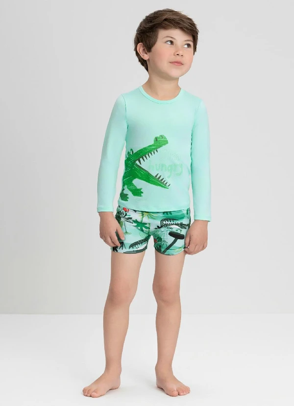 Up Baby - Conjunto com Camiseta e Sunga Boxer Up Baby Verde