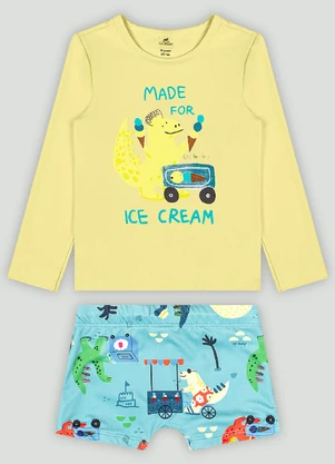 Up Baby - Conjunto com Camiseta e Sunga Amarelo - UP BABY
