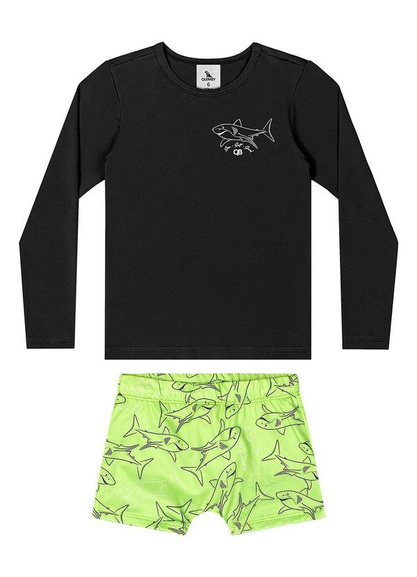 Quimby - Conjunto de Praia com Fps +50 Preto