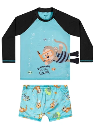Elian - Conjunto de Praia Menino Proteção Uv Azul - ELIAN