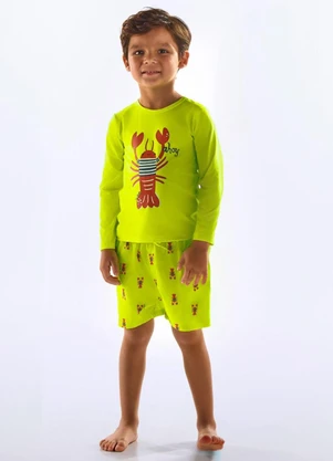 Up Baby - Conjunto Fps +50 Infantil Menino Amarelo - UP BABY