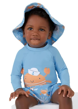 Malwee Kids - Conjunto Chapéu e Cueca Azul - MALWEE KIDS