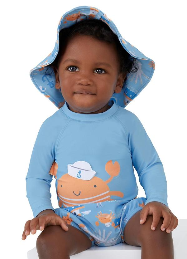 Malwee Kids - Conjunto Chapéu e Cueca Azul