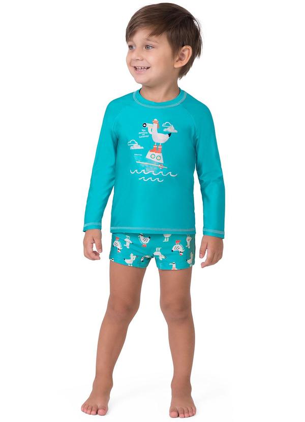 Malwee Kids - Conjunto Gaivota Malha Uv Azul 1
