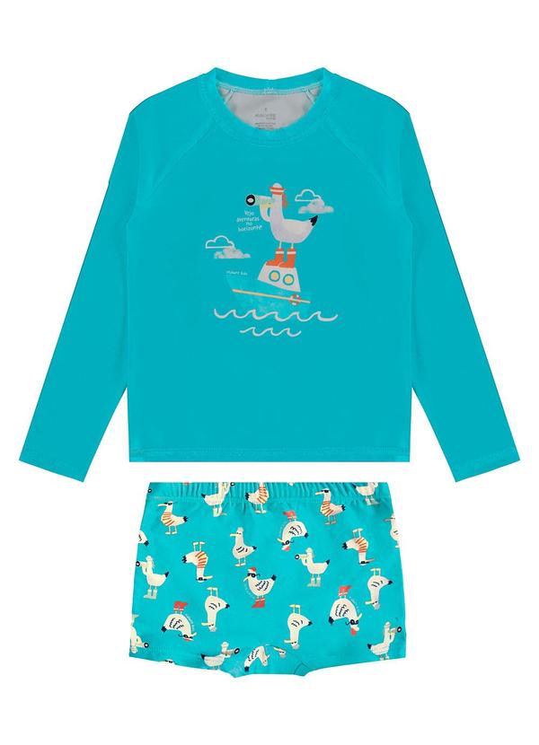 Malwee Kids - Conjunto Gaivota Malha Uv Azul 2