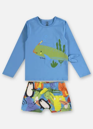 Up Baby - Conjunto Infantil Masculino Fps+50 Azul - UP BABY