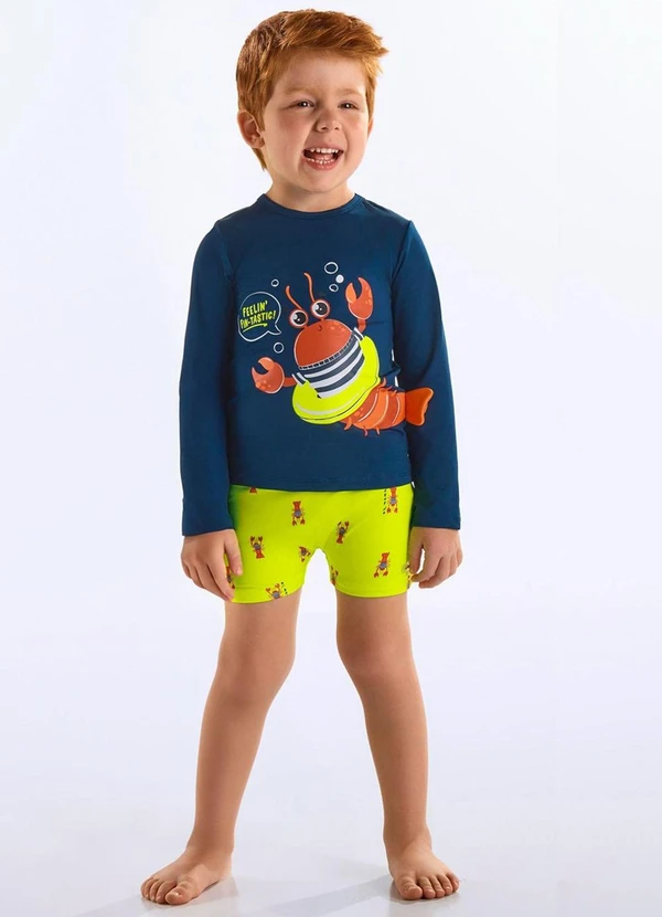 Up Baby - Conjunto Infantil Masculino Fps+50 Azul