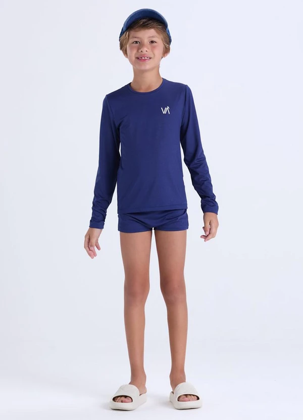 Vida Costeira - Conjunto Infantil Masculino Uv50+ Azul Escuro