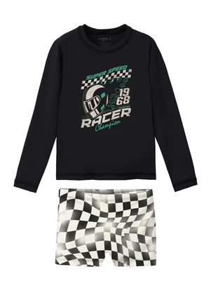 Malwee Kids - Conjunto Infantil Racer Uv50+ Preto - MALWEE KIDS