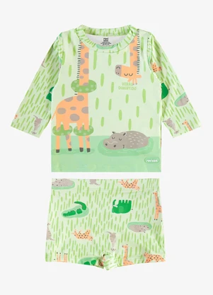 Rovi Kids - Conjunto Manga Longa e Sunga Proteção Uv Verde - ROVI KIDS