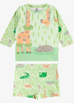 Rovi Kids - Conjunto Manga Longa e Sunga Proteção Uv Verde - ROVI KIDS