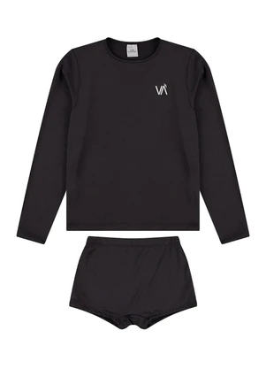 Vida Costeira - Conjunto Manga Longa Uv 50+ Bordadinho Preto - VIDA COSTEIRA