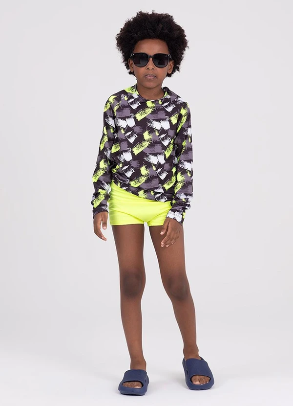 Vida Costeira - Conjunto Manga Longa Uv 50+ Dinos Preto