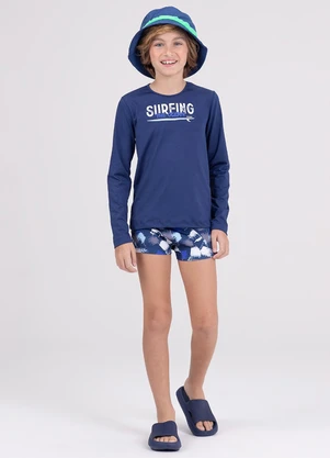 Vida Costeira - Conjunto Infantil Manga Longa Uv 50+ Surfing Marinho - VIDA COSTEIRA