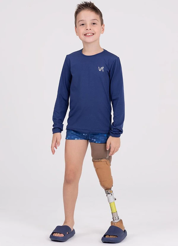 Vida Costeira - Conjunto Manga Longa Uv 50+ Peixinhos Azul 1