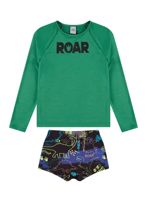 Vida Costeira - Conjunto Manga Longa Uv 50+- Roar Verde - VIDA COSTEIRA