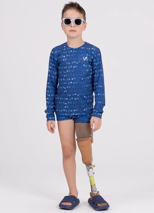 Vida Costeira - Conjunto Manga Longa Uv 50+ Skeleton Azul - VIDA COSTEIRA