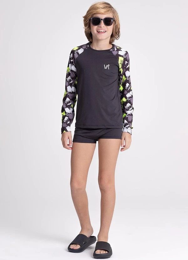 Vida Costeira - Conjunto Manga Longa Uv 50+ Summer Preto