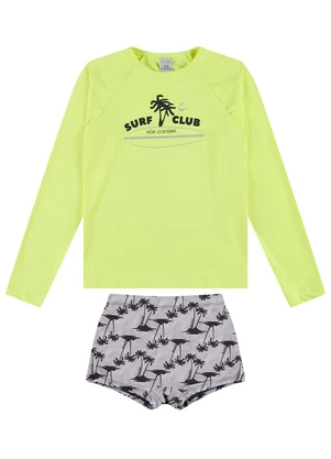 Vida Costeira - Conjunto Manga Longa Uv 50+ Surf Club Amarelo - VIDA COSTEIRA